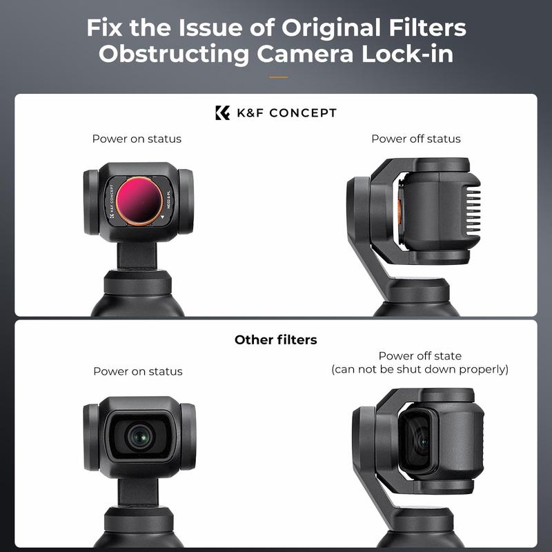 [K&F CONCEPT]Magnetic ND Polarized Filters Set for DJI Osmo Pocket 3 Creator Combo Accessories -4-Pack (ND8/16/32/64/PL)