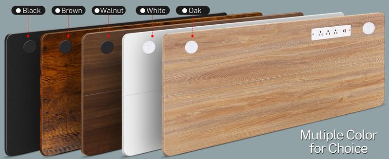 Farexon 48/55/63 Inches Electric Lifting Desk Adjustable Height from 27"-45" Sit Stand Up Desk for Home Office Computer Workstation with 2 USB Ports 3 AC Power Outlets Memory Preset and Wheels