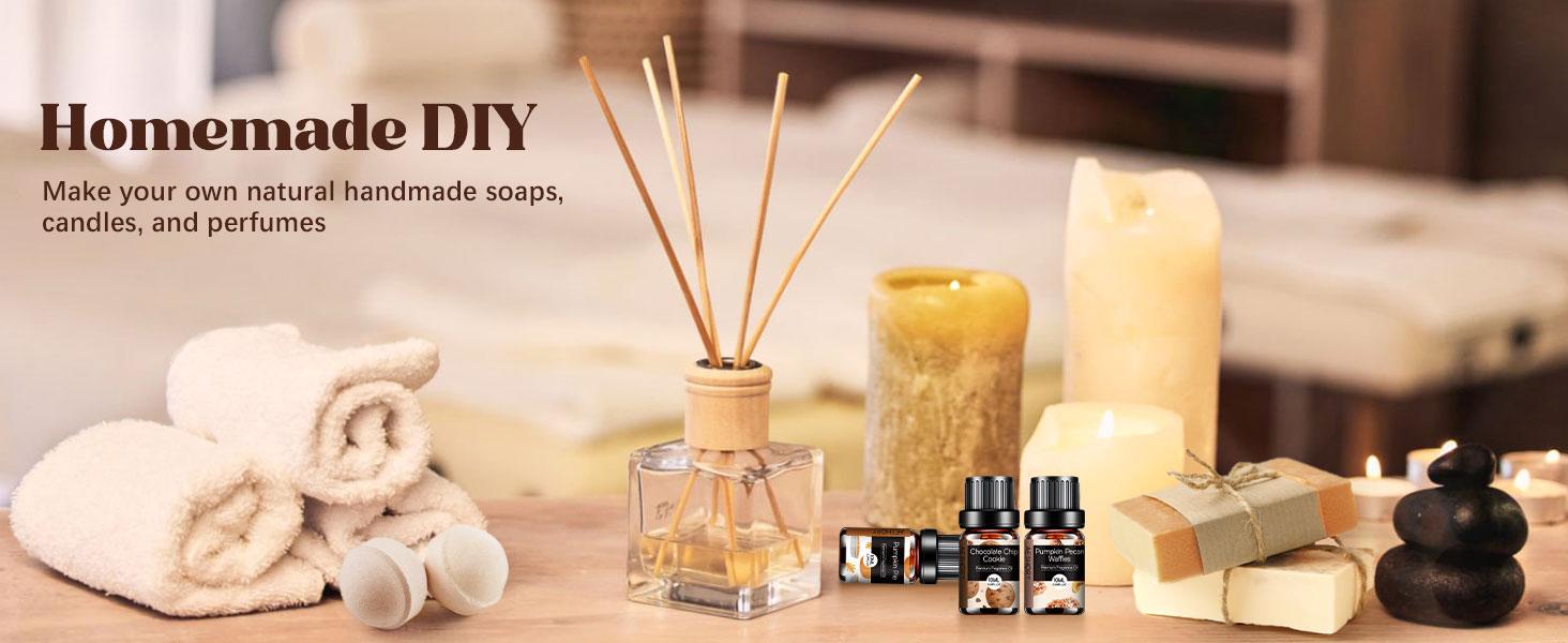 Bakery Essential Oils Set - Fragrance Oil for Diffusers for Home, Candle Making - Pumpkin Pie, Coffee Cake, Gingerbread, Cherry Cheesecake Aromatherapy Scented Oils (6x10ML) Bath Chocolate