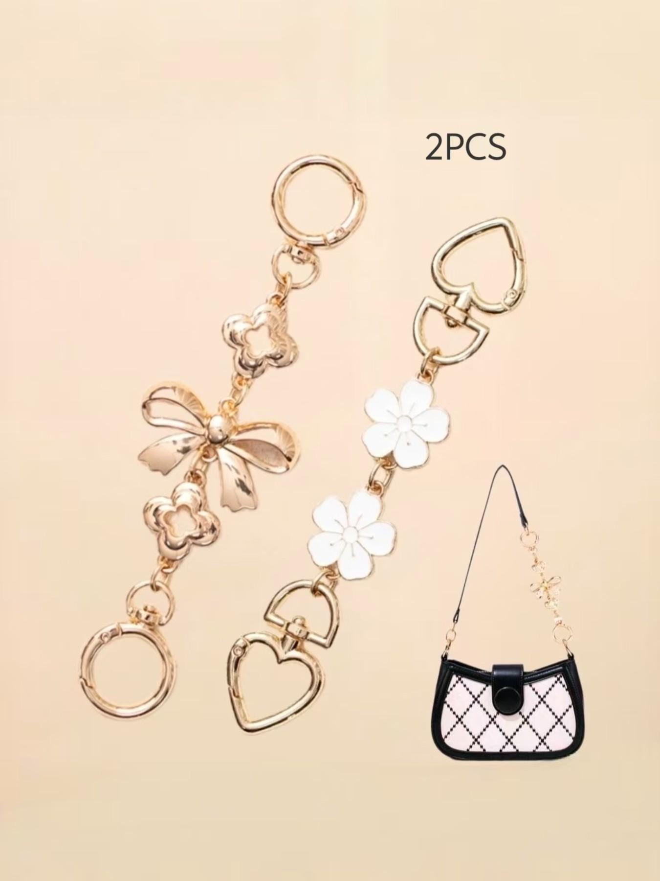 2-Pack Bag Extension Chains, Handbag Shoulder Strap Extender, Replacement Accessories for Crossbody Bags, All Seasons Use, Fashion Chain Strap