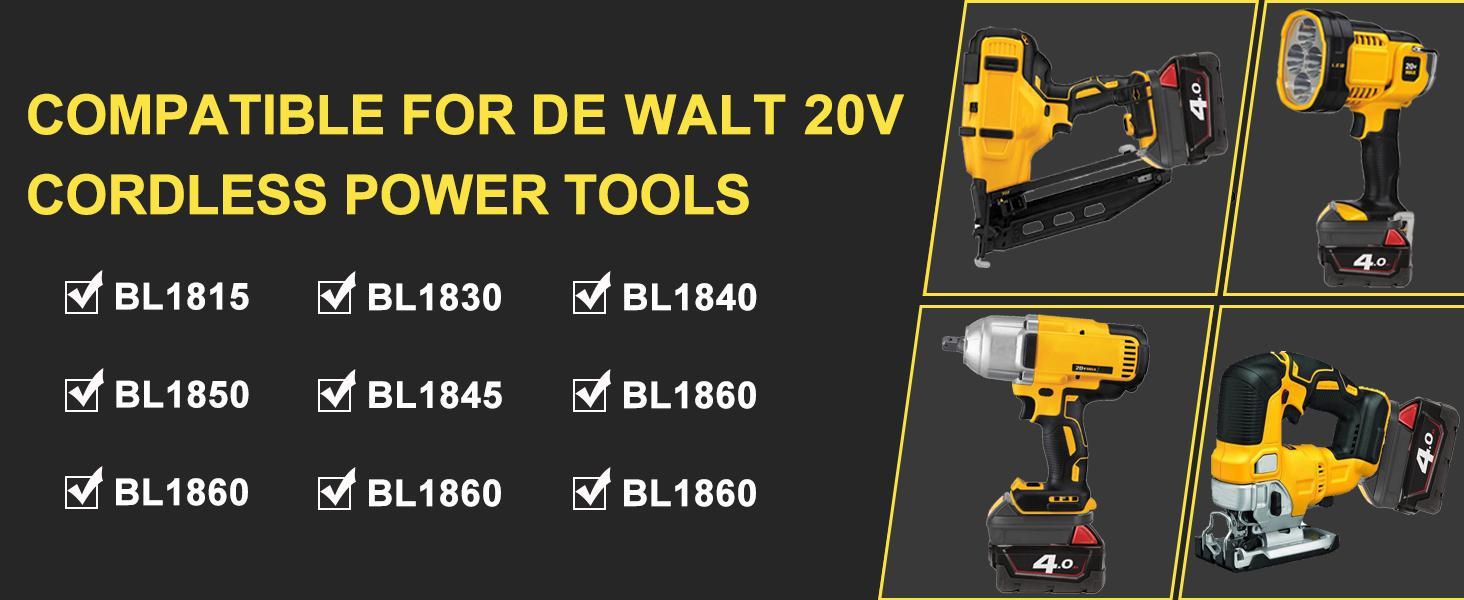 KUNLUN MIL18DL Battery Converter Adapter for Milwaukee to Dewalt Battery Adapter, Convert for Milwaukee 18V M18 Battery to Dewalt 20V Battery, Compatible for Dewalt Cordless Tools(Only Adapter) cordless tool Compatibility KUNLUN MIL18DL Battery Converter Adapter for Milwaukee to Dewalt Battery Adapter, Convert for Milwaukee 18V M18 Battery to Dewalt 20V Battery, Compatible for Dewalt Cordless Tools(Only Adapter) cordless tool Compatibility