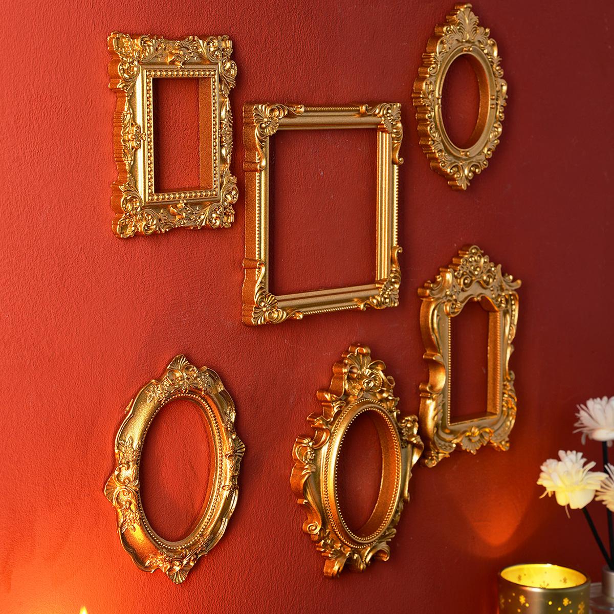 European Resin Frame Decoration, DIY Wall Decor, Multiple Styles Available, Photography Prop, Miniature House Ornament, Classic Rectangular Frame