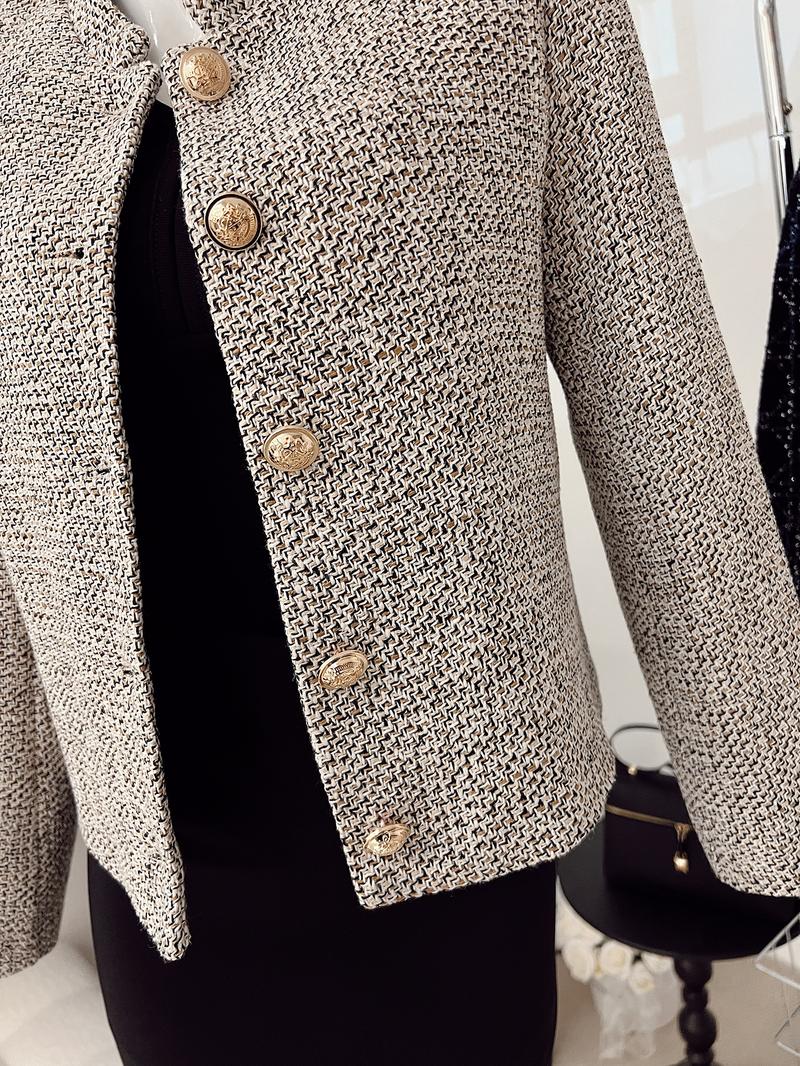 Women's Solid Button Front Coat, Casual Long Sleeve Outerwear for Fall & Winter, Ladies Clothes for Work Office Business, Casual Fashionable Jacket, Womenswear