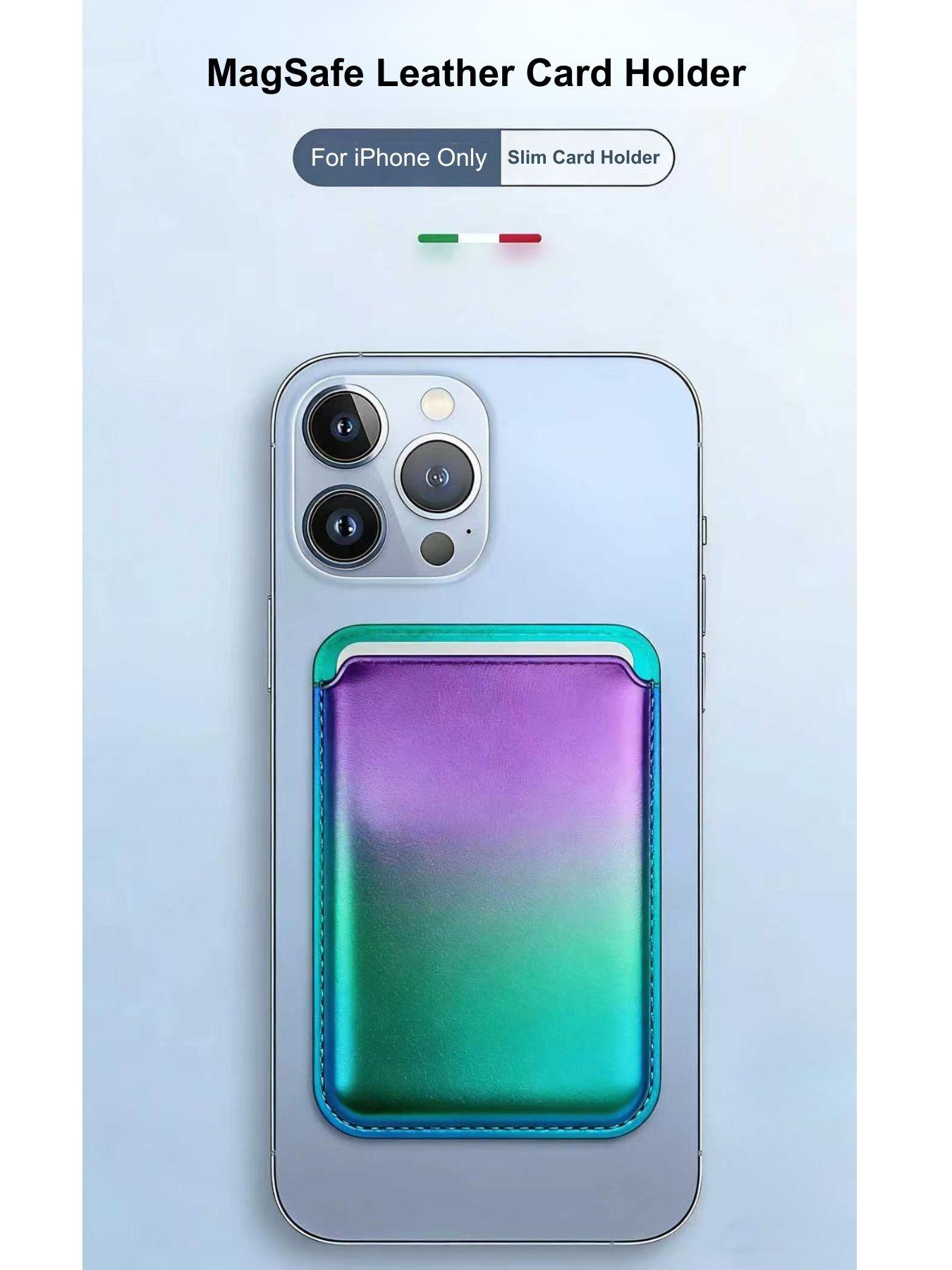 Apple Series Magnetic Leather Card Holder Wallet, Compatible with Apple Magsafe Case Accessories, Non-Toxic Classic Style Phone Cover