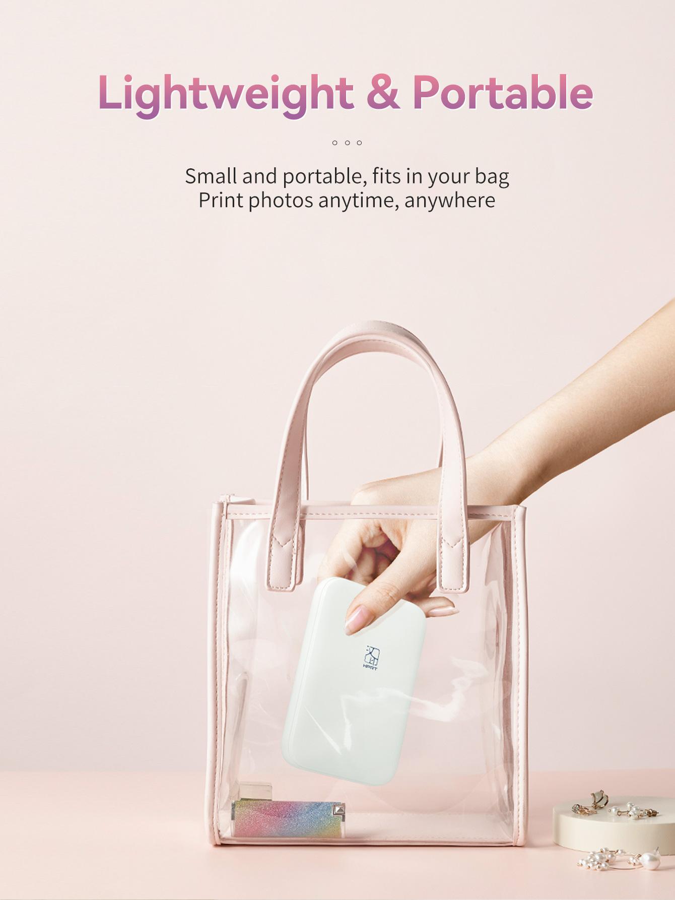 HPRT MT53 Mini Photo Printer + 50 Sheets 2x3" Self-Adhesive Paper, Wireless Bluetooth Printer for iPhone & Android, Instant Portable Sticker Printer for DIY, Scrapbooking, & Photo Printing