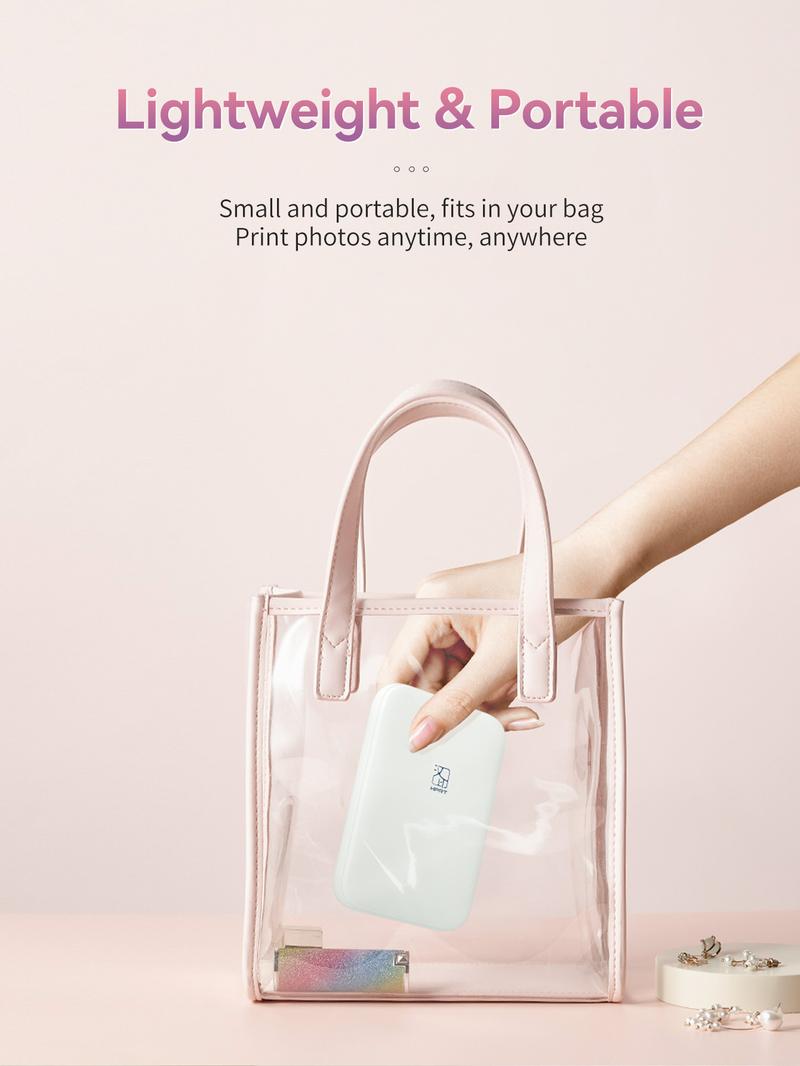 Hanin Mini Bluetooth Photo Printer MT53, portable, wireless, 2x3 inches, instant color photos, compatible with iPhone and Android, GiftedInLove