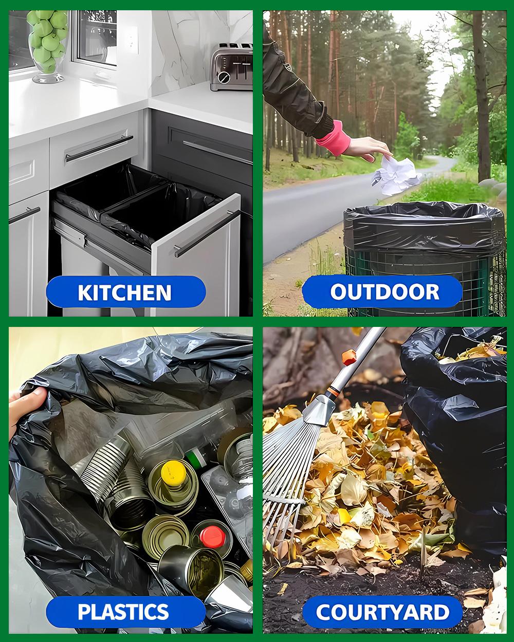 Scotts 30 Gallon Boxed Disposable Non Tear Black Large Trash Bags, For Large Kitchen Trash Can, Ultra Strong 113.5L Multipurpose Cleaning Supplies For Industrial, Garden, Home, Commercial - Durable, Leak-Proof, Easy To Use Garbage Bags