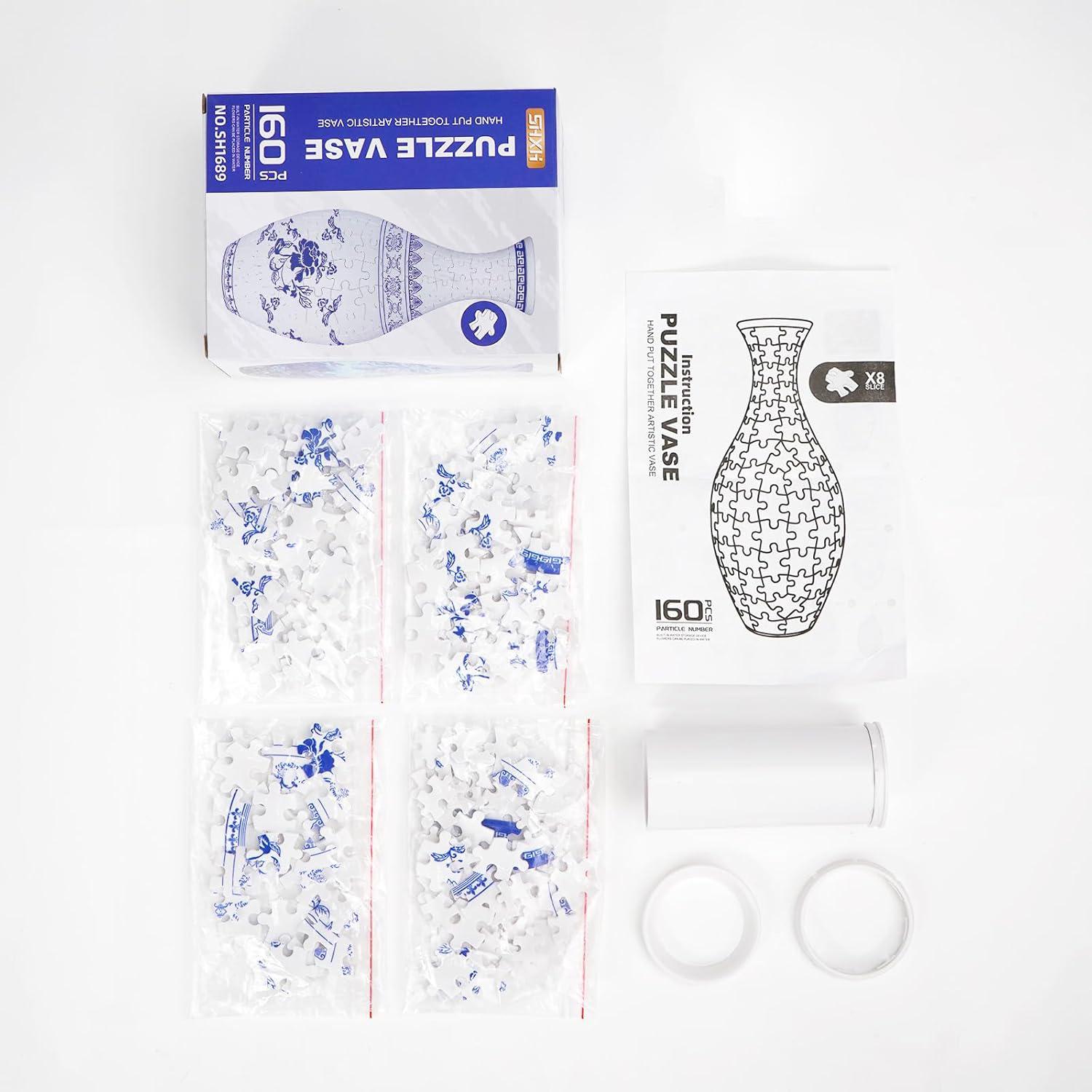 3D Puzzle Planter Vase for Adult 160 Pieces Plastic DIY Flower Vase for Home Decoration House Warming Gift for Flower Arrangements and Home Decoration