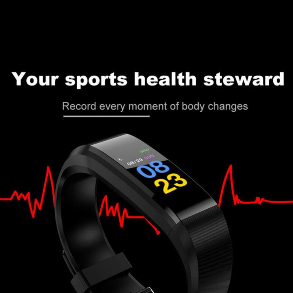 Waterproof Smartwatch for Men - Wireless Bluetooth Fitness Tracker, Android-Connected, Heart Rate Monitor, Camera Remote, Button-Operated Rechargeable Wearable, Walking Tracker, Phone-Compatible, Spanish/Russian/German Support, Everyday Sports Tech, Frenc