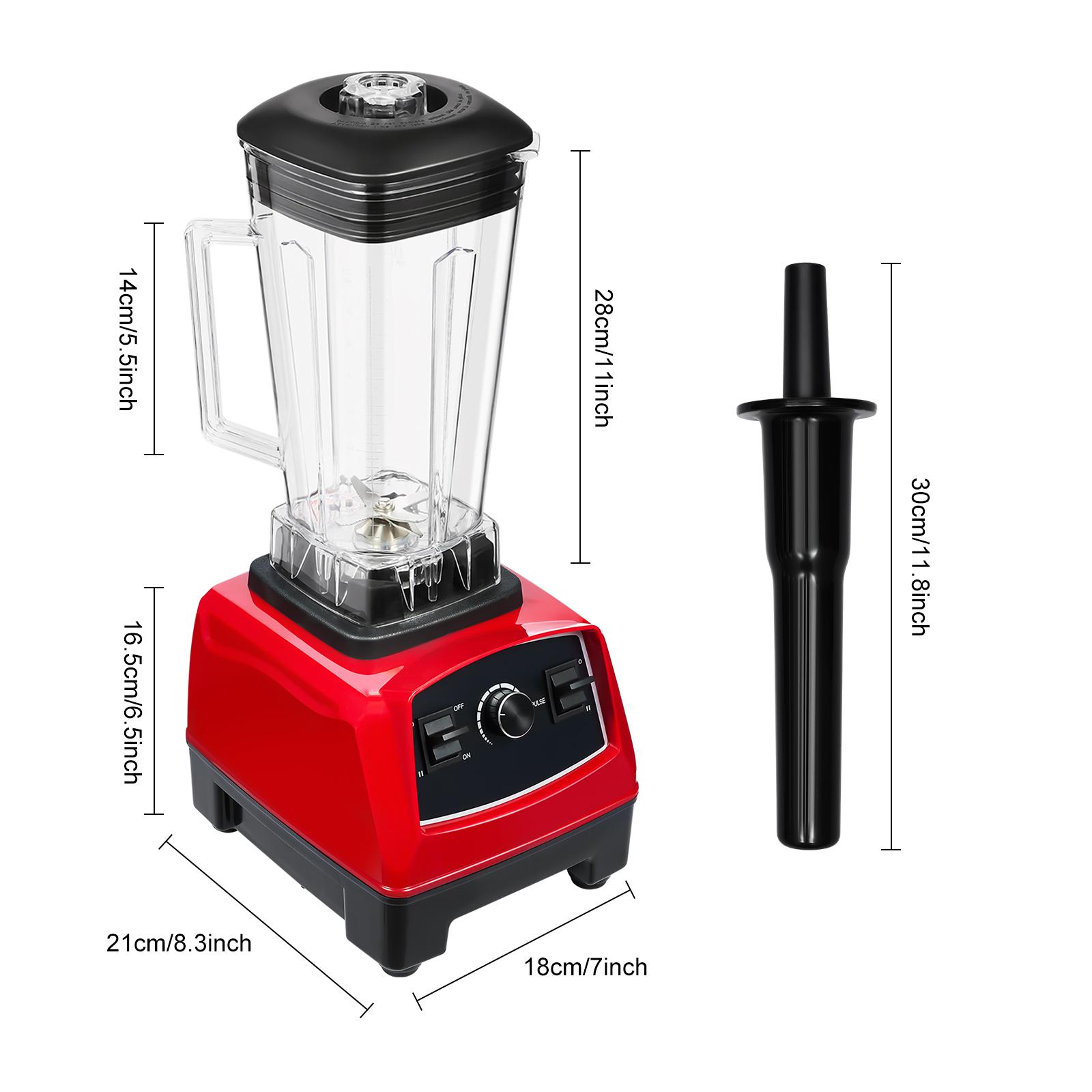 3HP Commercial Blender 24000 RPM High Speed for Smoothies and Ice Blending 2L Large Jar Blender with Stainless Steel Blade for Juice Shake Kitchen Restaurant