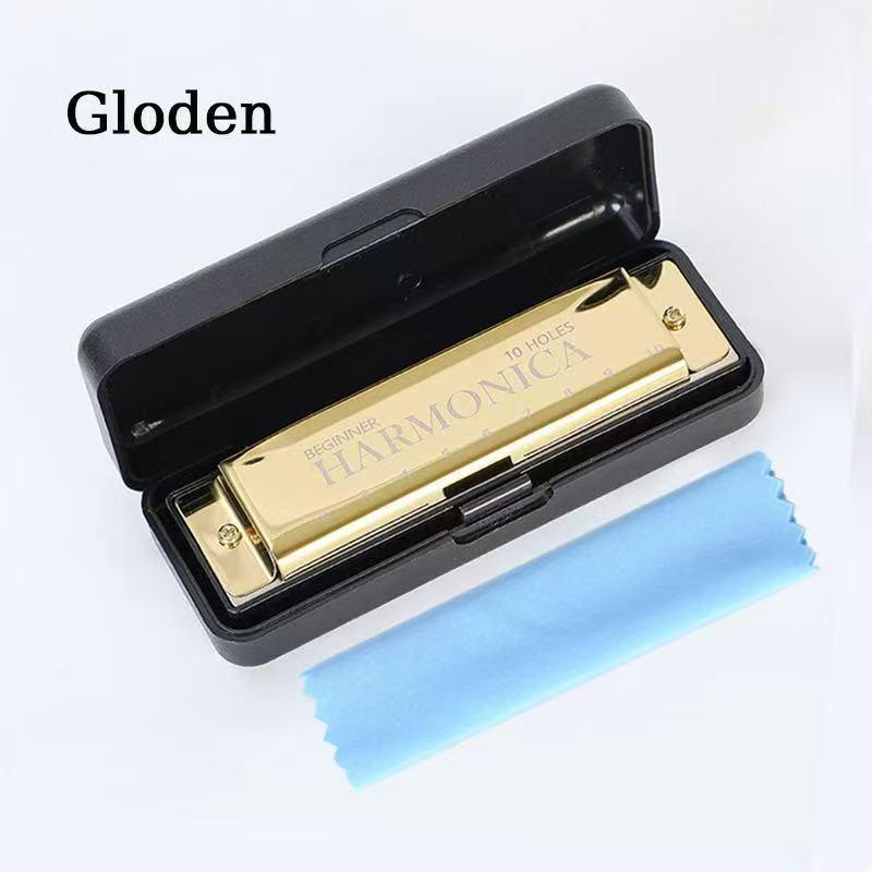 Portable Durable 10-Hole Colorful Diatonic Harmonica, C Tuned Harmonica with Case, Beginner Instrument, Perfect Gift for Friends