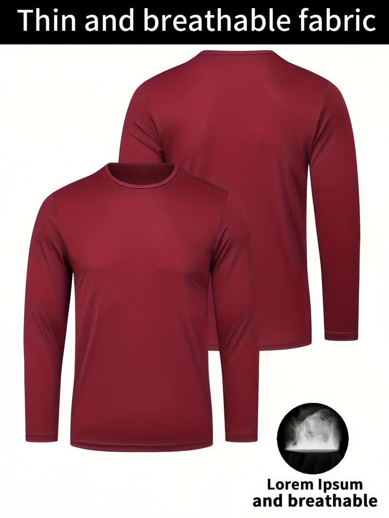 6pcs Men'S Long Sleeve T-Shirts - Quick-Dry Gym Shirts with Moisture-Wicking Fabric, Color Options for Workout, Running, Casual Attire - Breathable Athletic Tops for Active Lifestyles, Workout Shirts, Running Gear, Round Neckline, Stretchy Material 6pcs Men'S Long Sleeve T-Shirts - Quick-Dry Gym Shirts with Moisture-Wicking Fabric, Color Options for Workout, Running, Casual Attire - Breathable Athletic Tops for Active Lifestyles, Workout Shirts, Running Gear, Round Neckline, Stretchy Material