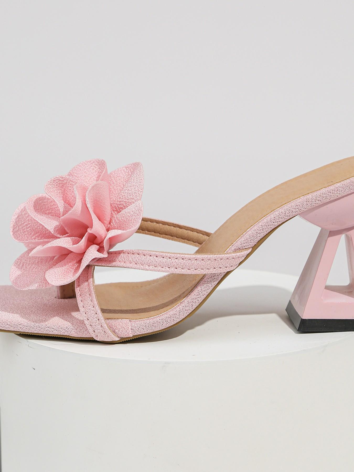 Comfortable Block Heel Flower Mules for Vacation, Stylish Footwear for Women, Perfect for Casual, Lightweight & Breathable Design