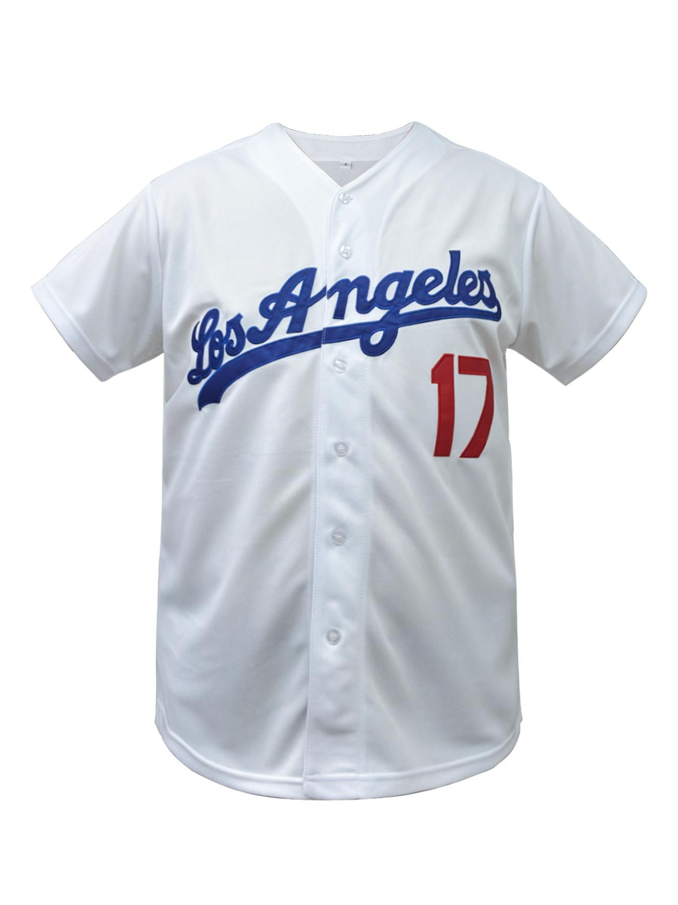 Men's Letter & Figure Patched Button Front Baseball Jersey,Casual Loose Short Sleeve V Neck Baseball Top for Fall & Winter, Men's Sportswear for Training & Competition, Baseball Shirt