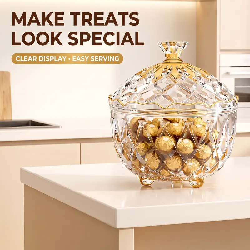 Candy Snack Bucket Storage Jar, Reusable Snack Containers, Cookie Buffet Container with Lid, Food Storage Container, Plastic Canister Jar, Kitchen Plastic Containers, Plastic Food Containers With Lids