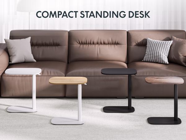 【TikTokShopBlackFriday】FLEXISPOT H8 Pneumatic Standing Desk – Height Adjustable Laptop Desk with Wheels, Small Mobile Sit Stand Table for Home Office, Bedside or Sofa Use