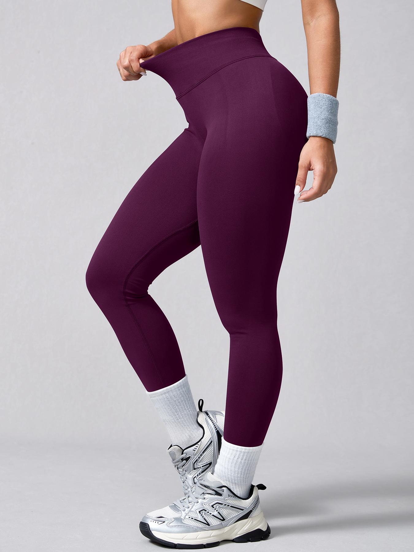 Women's Seamless High-Waisted Sporty Leggings, Gym Fitness Leggings, Tight-Fitting Knit Fabric, Butt-Lifting Yoga Pants for All Seasons, Seamless Workout Leggings