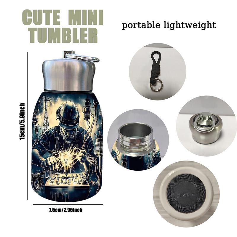 1pc 10.5oz Stainless Steel Tumbler - Leak-Proof, Insulated, Reusable, Hand Wash Only, Chic & Practical, **Master of Current Art Design**, Ideal for Office, Camping or Holidays, Perfect Holiday Gift Item, Durable Drinkware, Office Essentials