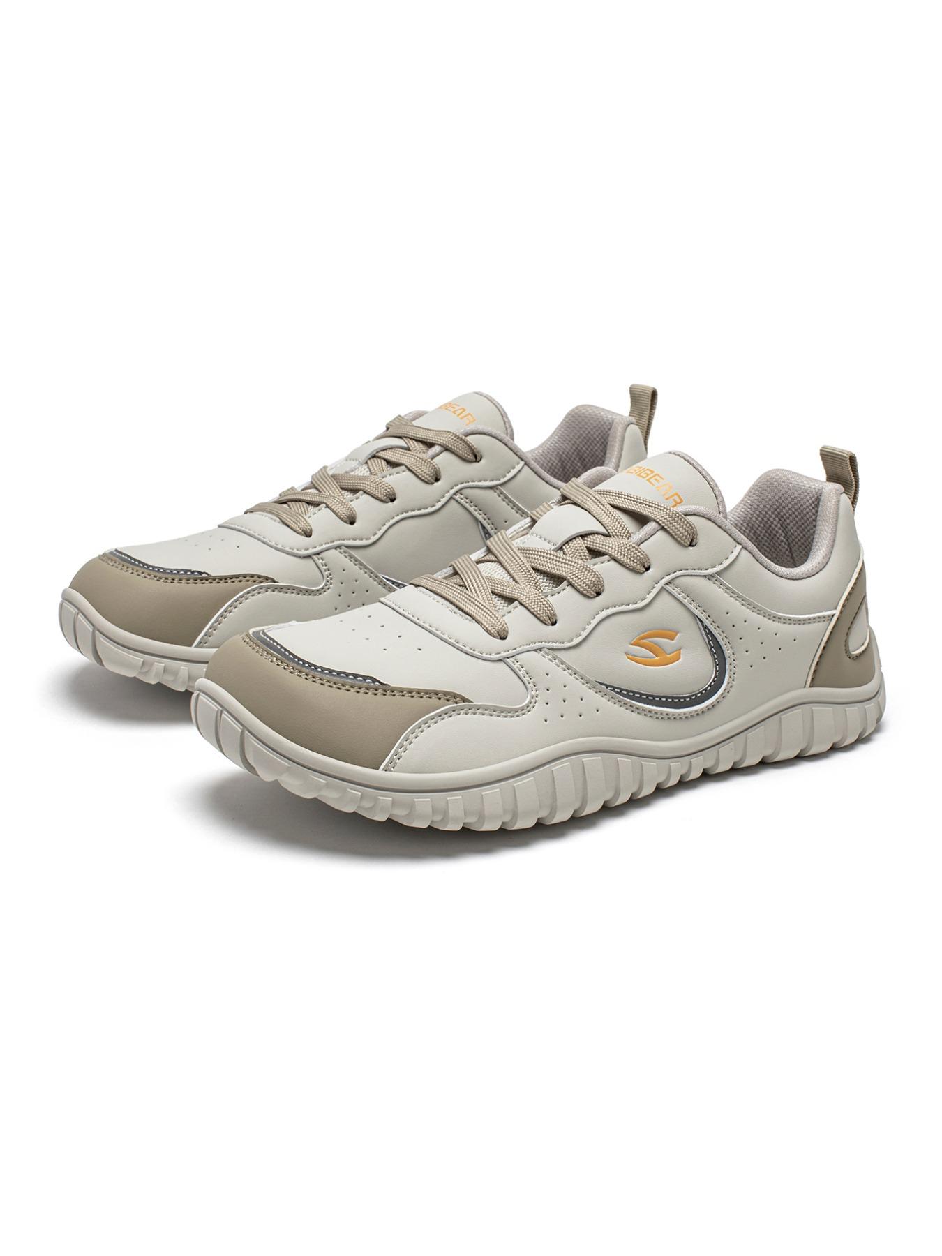 Men's Wide Head Shoes, Spring & Fall Casual Leather Sneakers, Comfortable Walking Shoes, Sporty Design, Hobibear New Arrival, Trendy Walking Shoes