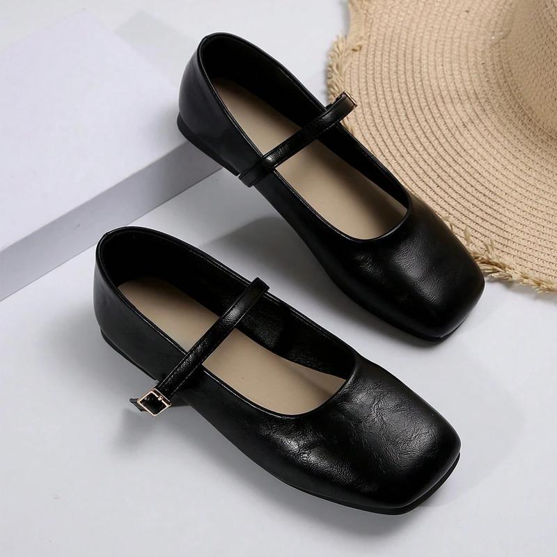 Womens Square Toe Ballet Flats Comfortable Shoes Dressy Casual Slip-On Ballerina Walking Flat Shoe