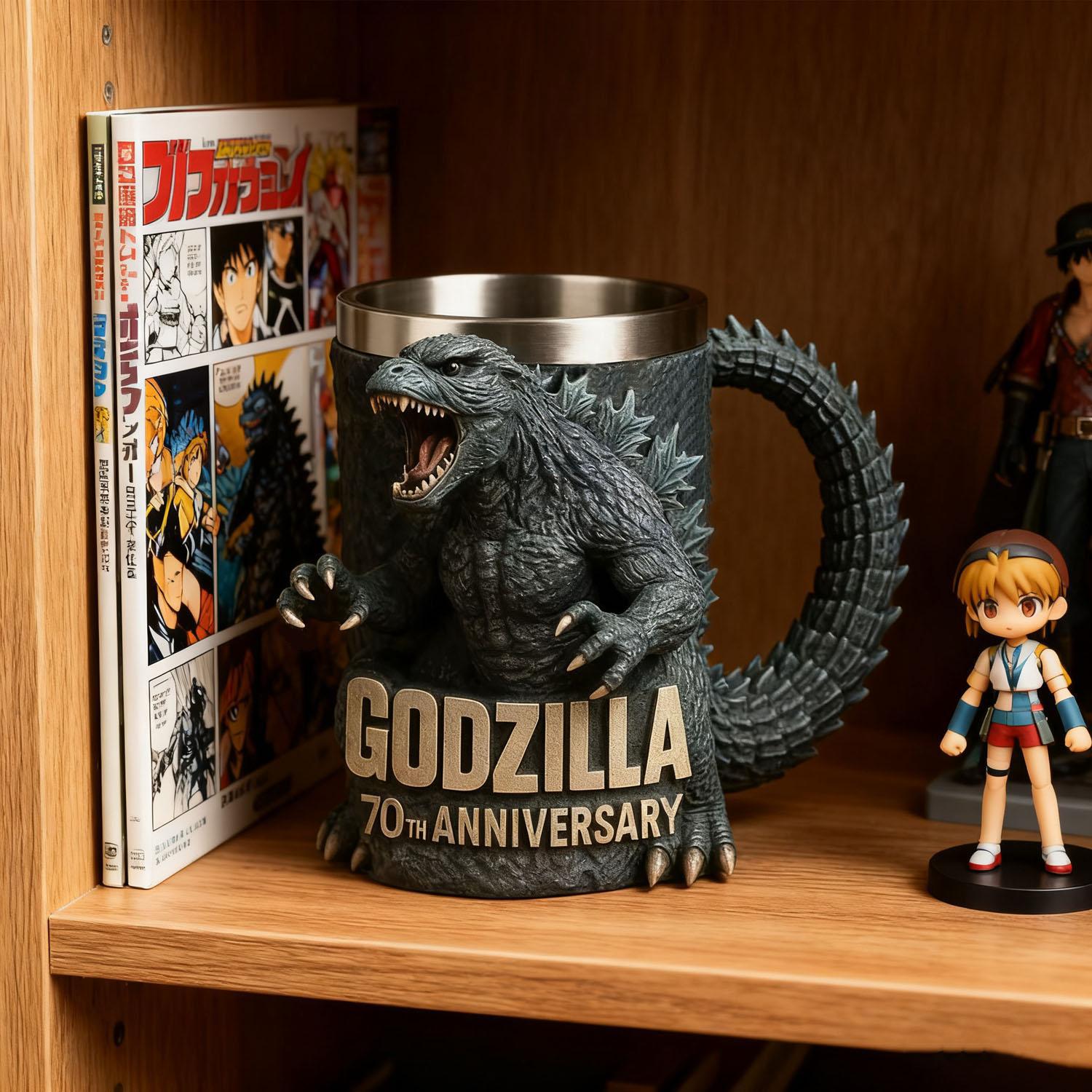 Godzilla 70th Anniversary Resin Mug, Limited Edition Collectible Drinkware, Durable & Stylish Design, Perfect Gift Idea
