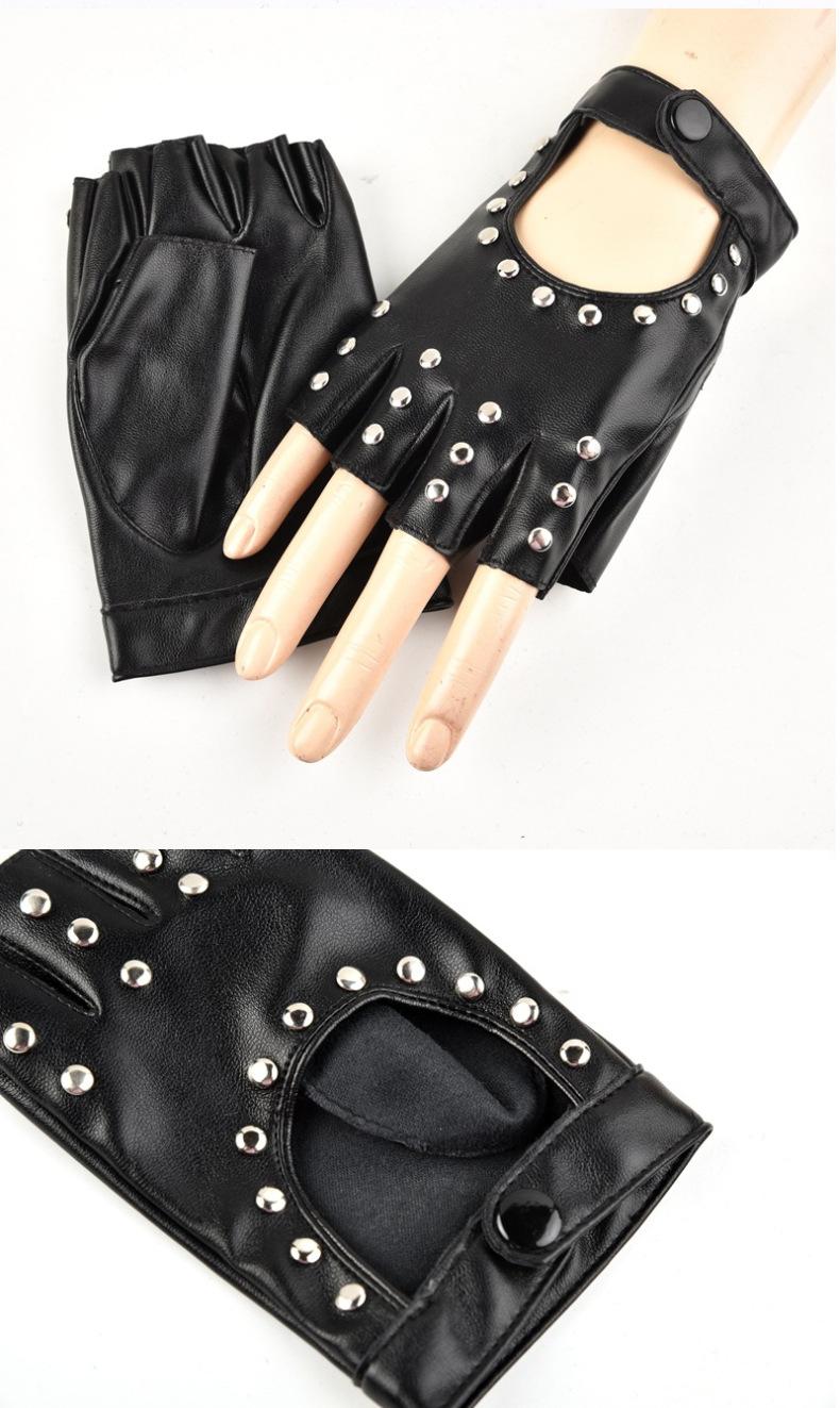 Women's Half-Finger Gloves for Motorcycle Riding Driving Steel Dance Nightclub Performance Cosplay, Stylish and Functional Accessory