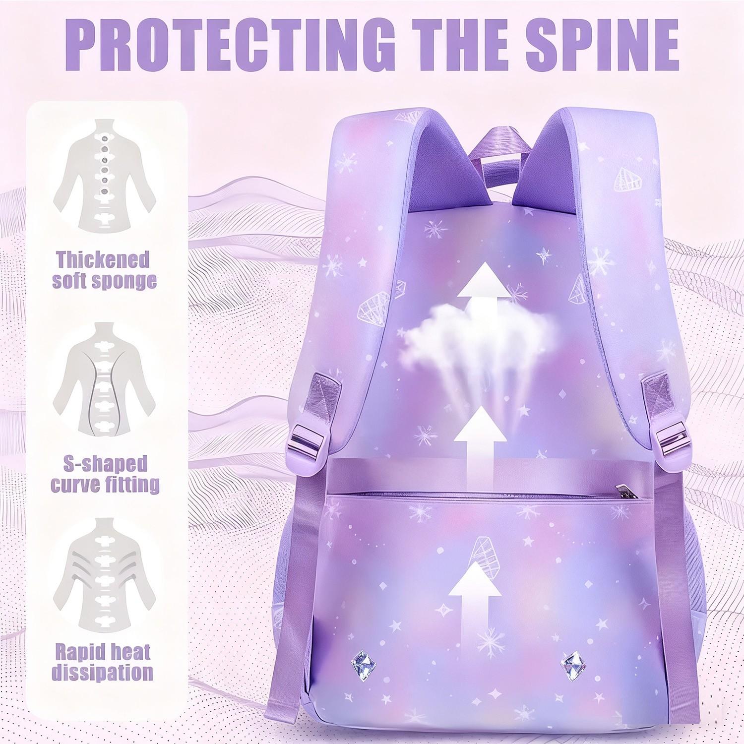 3-Piece College-Style Nylon Backpack Set with Lunch Bag & Pencil Case, Lightweight travel bags with adjustable shoulder straps, multiple pockets suitable for university and outdoor use, and perfect for everyday travel and back-to-school essentials.