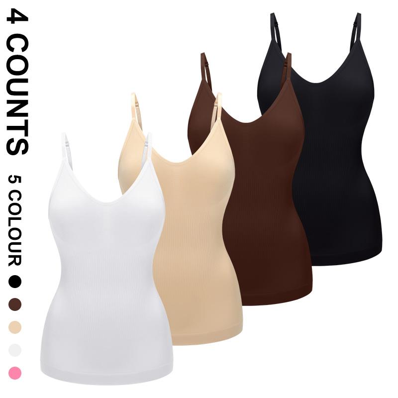Seamless shaping Camisole tank top for women tummy control slimming cami with scoop neck breathable soft fabric multi color options