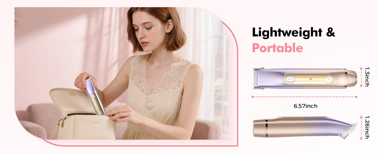 Electric Bikini Trimmer for Women, 1 Set Rechargeable 2 in 1 Body & Facial Hair Removal, Waterproof Wet & Dry Use Trimmer for Women