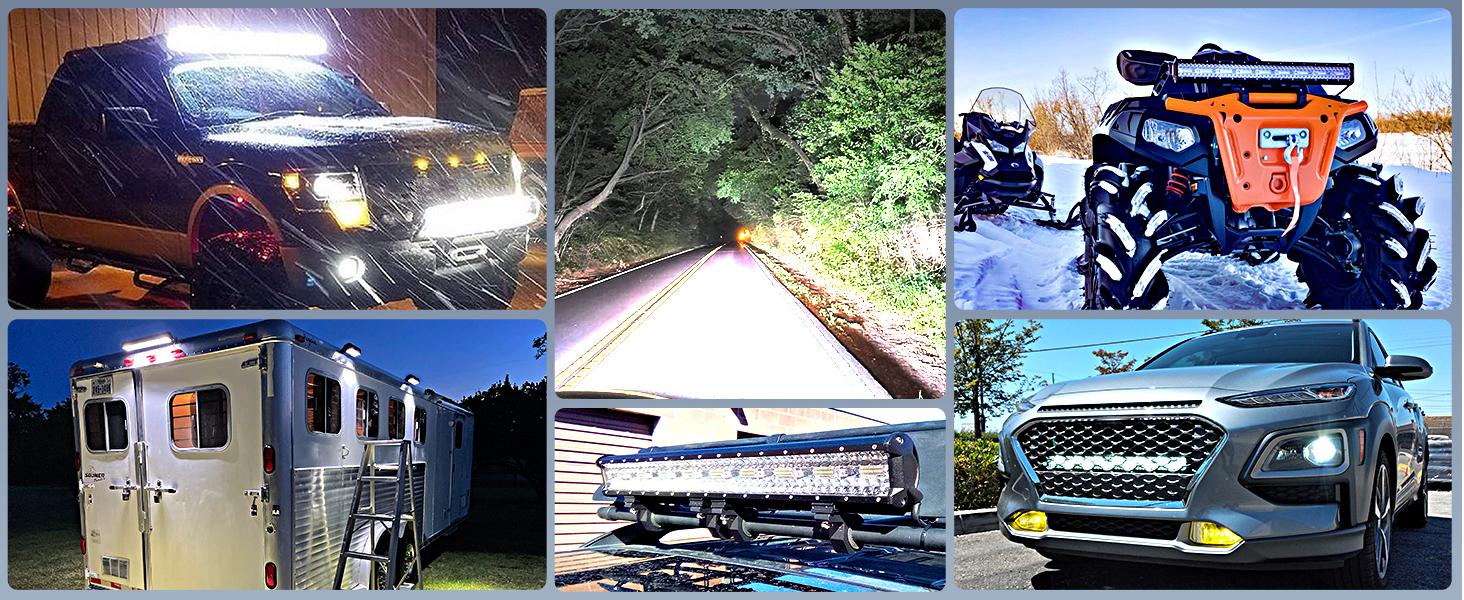 Nilight 26 Inch 540W Triple Row Bar 50000LM Flood Spot Combo Beam Driving LED Off Road Lights for Trucks, UTV, ATV, Round Design Car Accessories Vehicle  dealsforyoudays