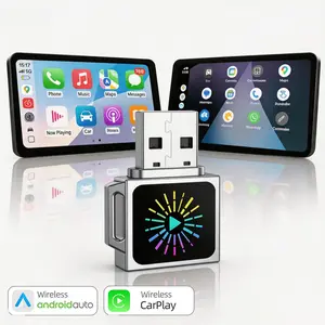 2026 Mini Metal Dual Mode Wireless Carplay Adapter, Compatible with iOS and Android, Wired to Wireless Converter, Carplay and Android Auto Plugin
