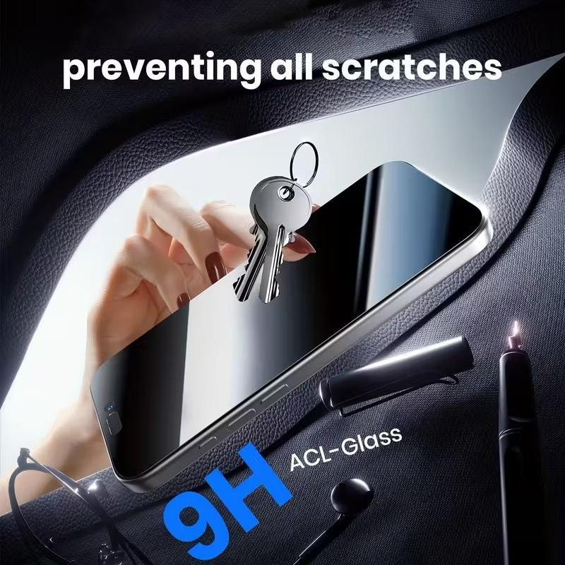 5 pack Full Cover Privacy Screen Protector for iPhone 17 Pro Max/17 Pro/17 Air/16e/17/16/15/14/13/12/11/Pro/Pro Max/Plus/Mini/X/XS/XR/XS MAX/7/8/SE,One-Click Film Applicator,9H Hardness,Anti-Scratch,Anti-Fingerprint,Bubble-Free Application,Easy to Install
