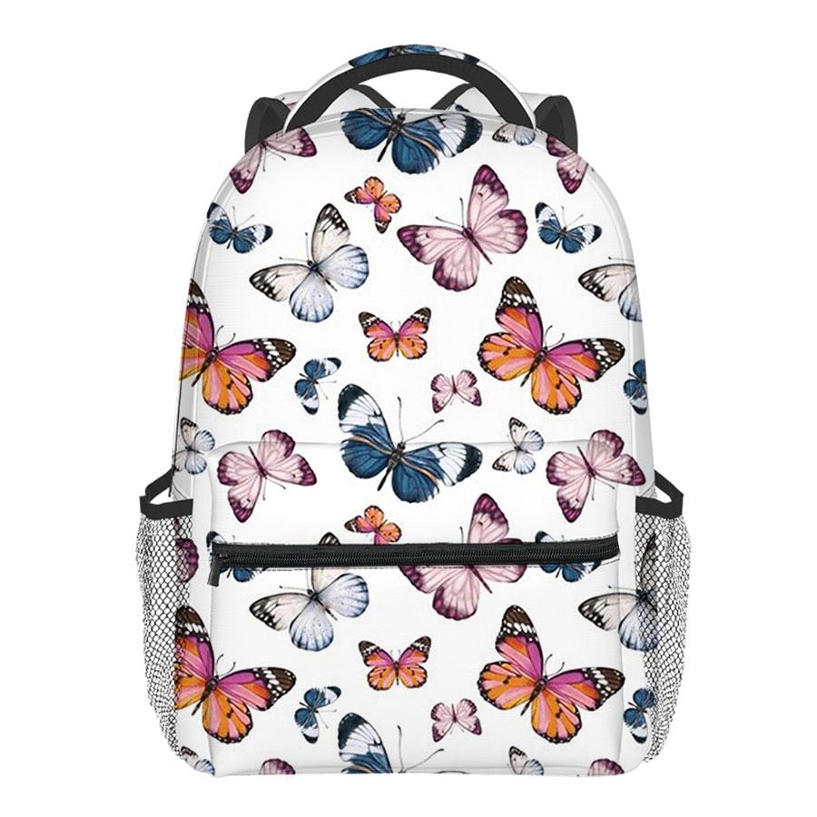 butterfly pattern all over print backpack