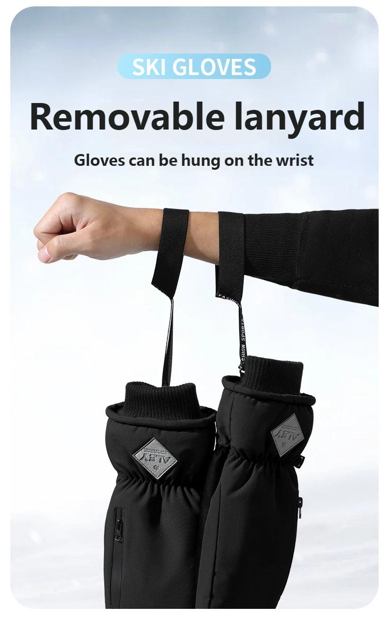 New Snowboarding Gloves Men Windproof Waterproof Non-Slip Fleece Outdoor Professional Five-Finger Warm Gloves Women