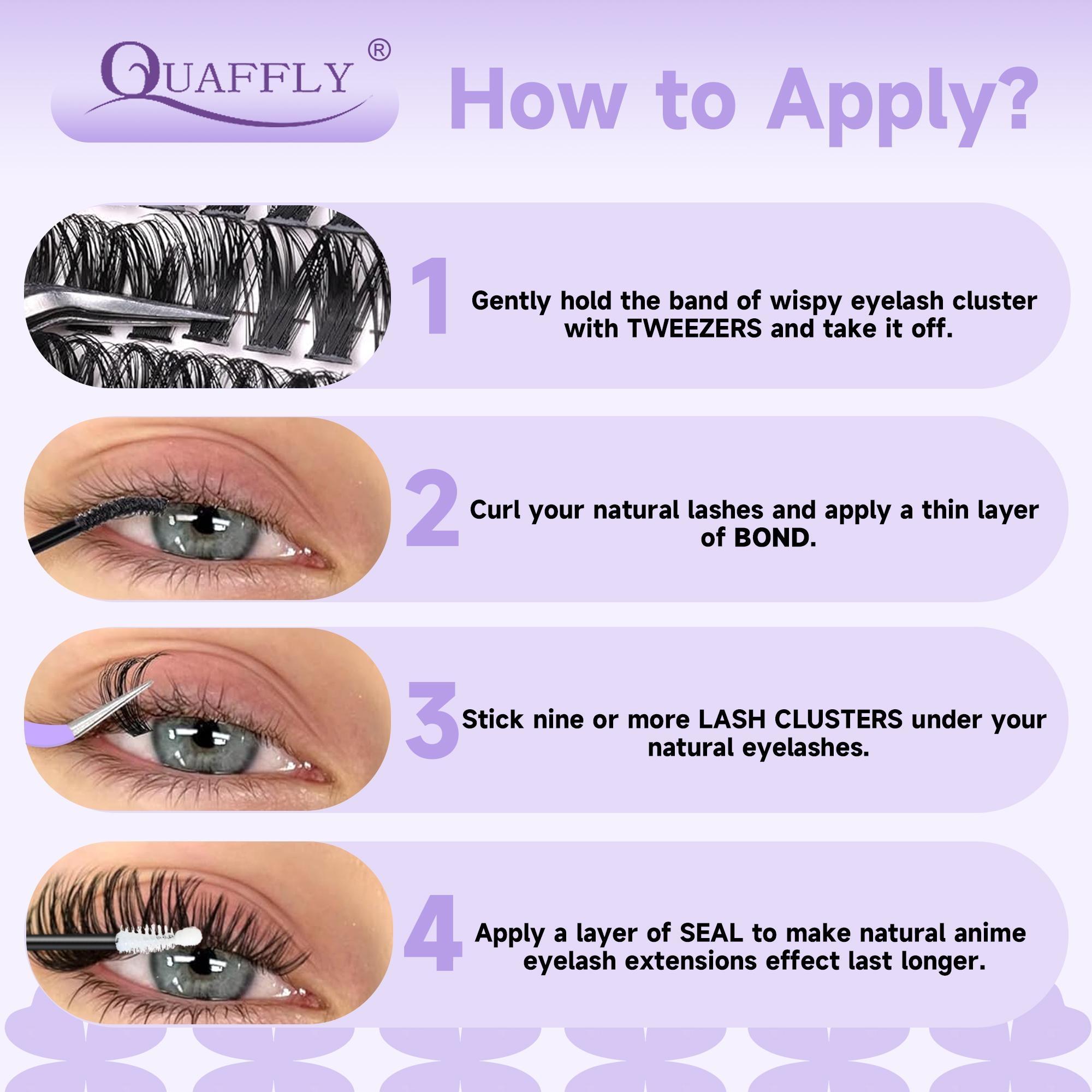 560Pcs DIY Individual Eyelash Kit Lash Extension Kit Volume Lash Clusters 60D+80D 10-18mm Lash Clusters Kit Thick Eyelash Extension Kit With Lash Bond and Seal Tweezers Brush*2