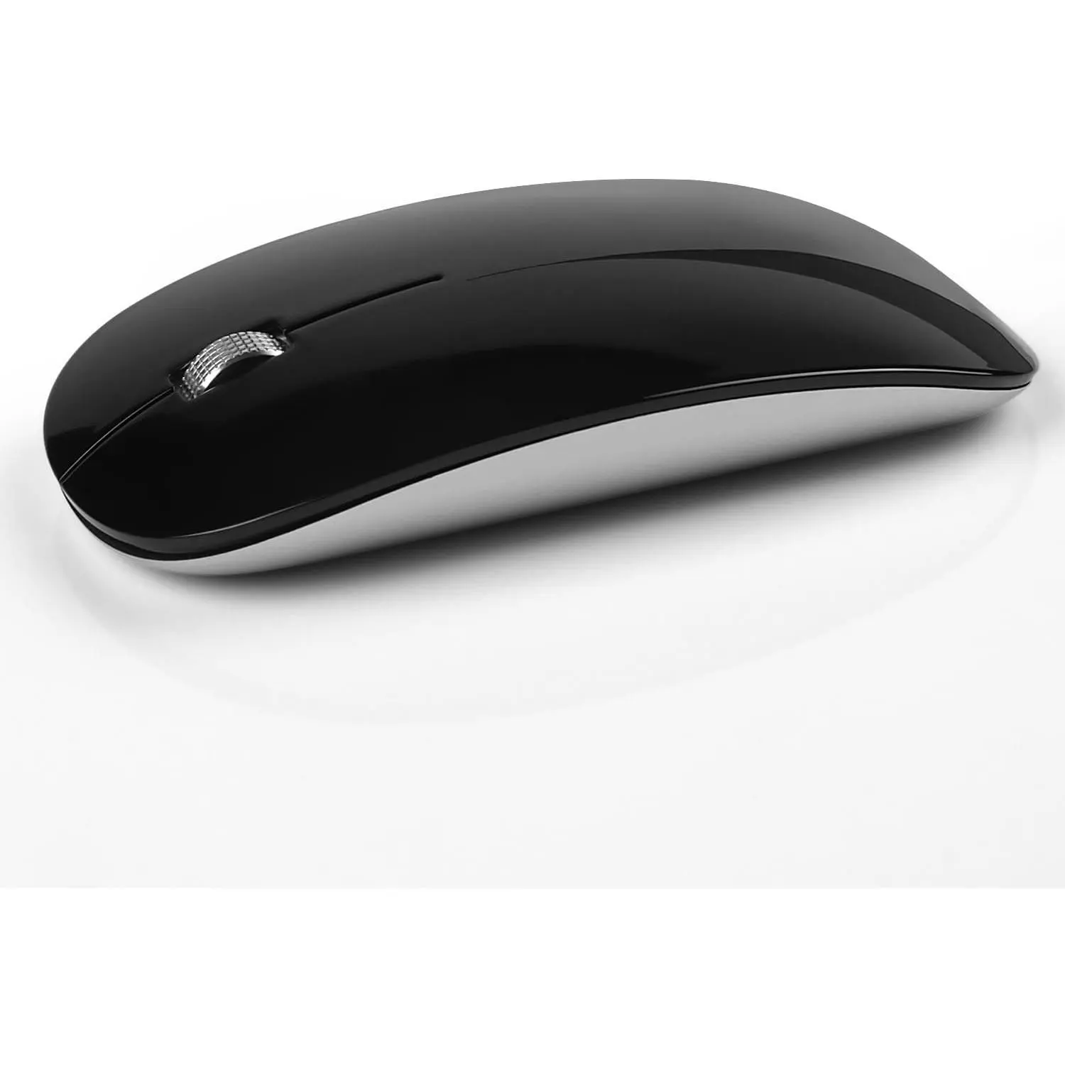 DC Wireless Mouse, 5 in 1 Bluetooth USB C Rechargeable Mouse for Laptops Disktops Tablets Compatible with Apple MacBook Pro/Air iPad iMac Sureface Chromebook Computer (Black Silver)