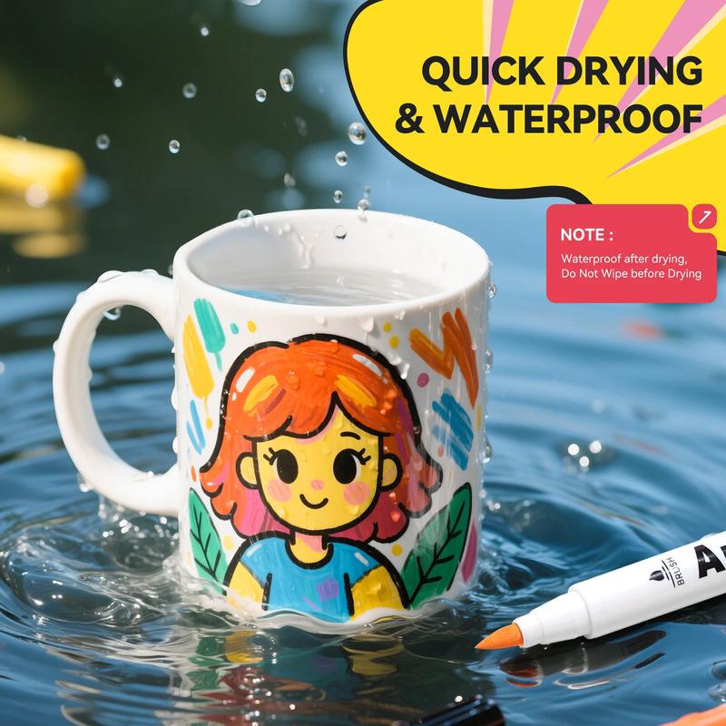 Arrtx 120 Anime Colors Acrylic Markers Brush Tip Paint Pens 120A Art Materials Art School Supplies Artist Grade