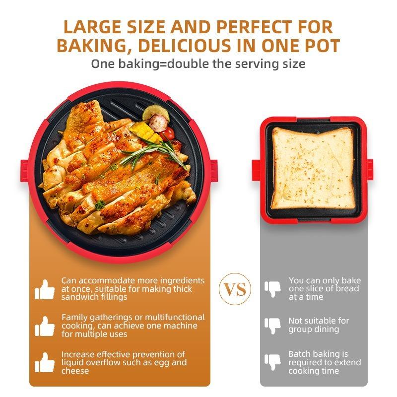 Upgraded Xl Grill Plate, All Purpose Grilling, Microwave Oven Special Baking Tray, Pizza, Chicken Wings, Beef Sandwiches, Toast Bread, Panini Machine, Grill Griddle