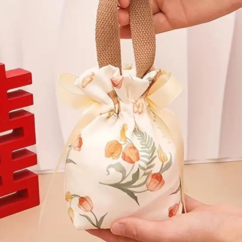 6/12 Pcs Reusable Canvas Drawstring Pouches, Durable And Elegant Multipurpose Bags For Storage And Gifting, Suitable For Jewelry, Candy, Wedding, Christmas And Valentine’s Day Celebrations