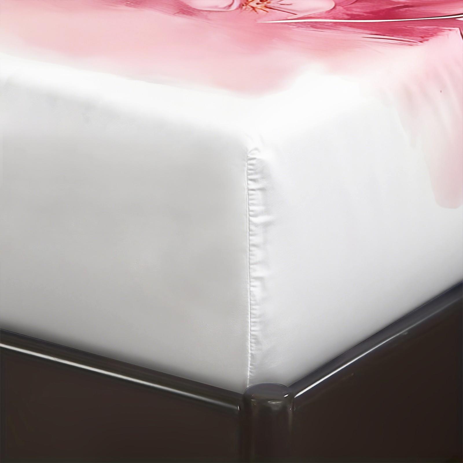 Cute Panda Cherry Blossom Fitted Sheet Set, Watercolor Floral Panda Bedding for Girls, All Season Panda Bedding, Perfect Gift for Panda Lovers