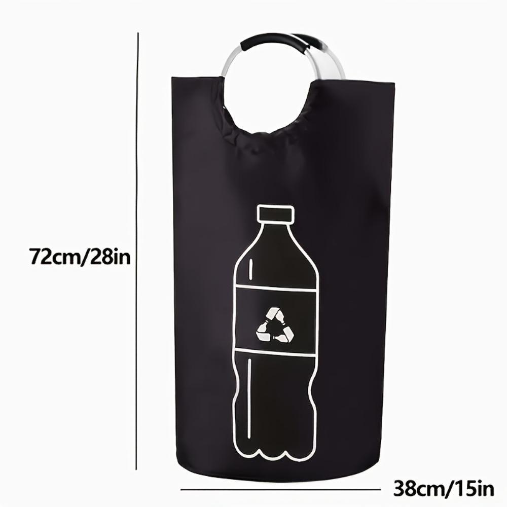 Extra-large capacity heavy-duty canvas folding recycling bin with lid - space-saving foldable storage basket suitable for kitchens, homes, and offices