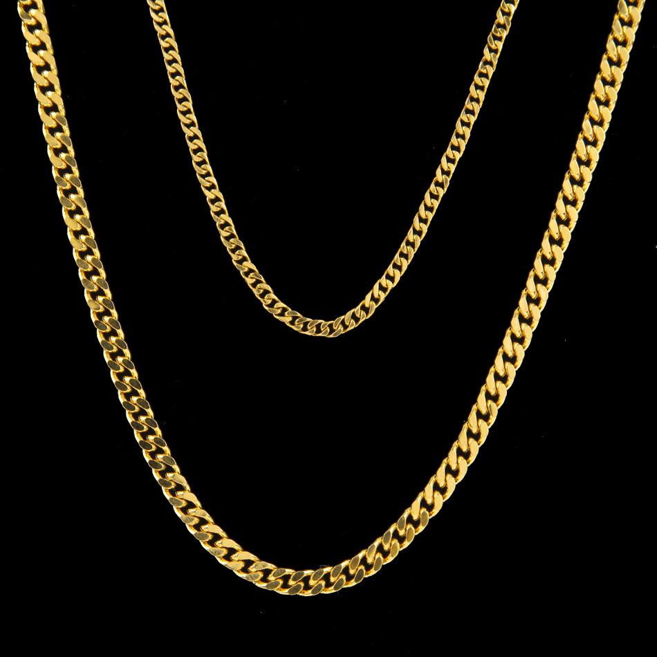 Personalized best-selling hip-hop necklace - golden electroplated Miami Cuban chain for men