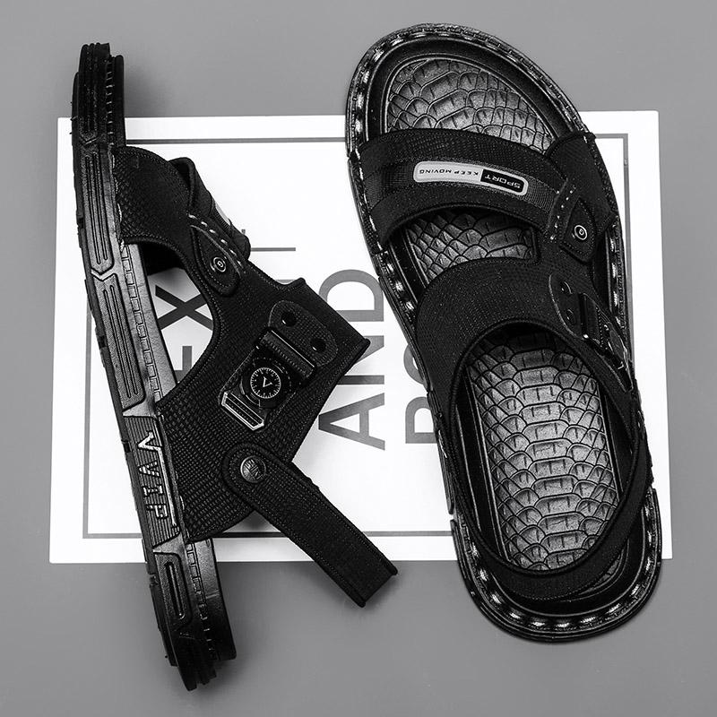 New Summer Men's Fashion Casual Outdoor Slippers, Trendy Stitched Two-In-One Sandals, Comfortable Non-Slip Beach Shoes