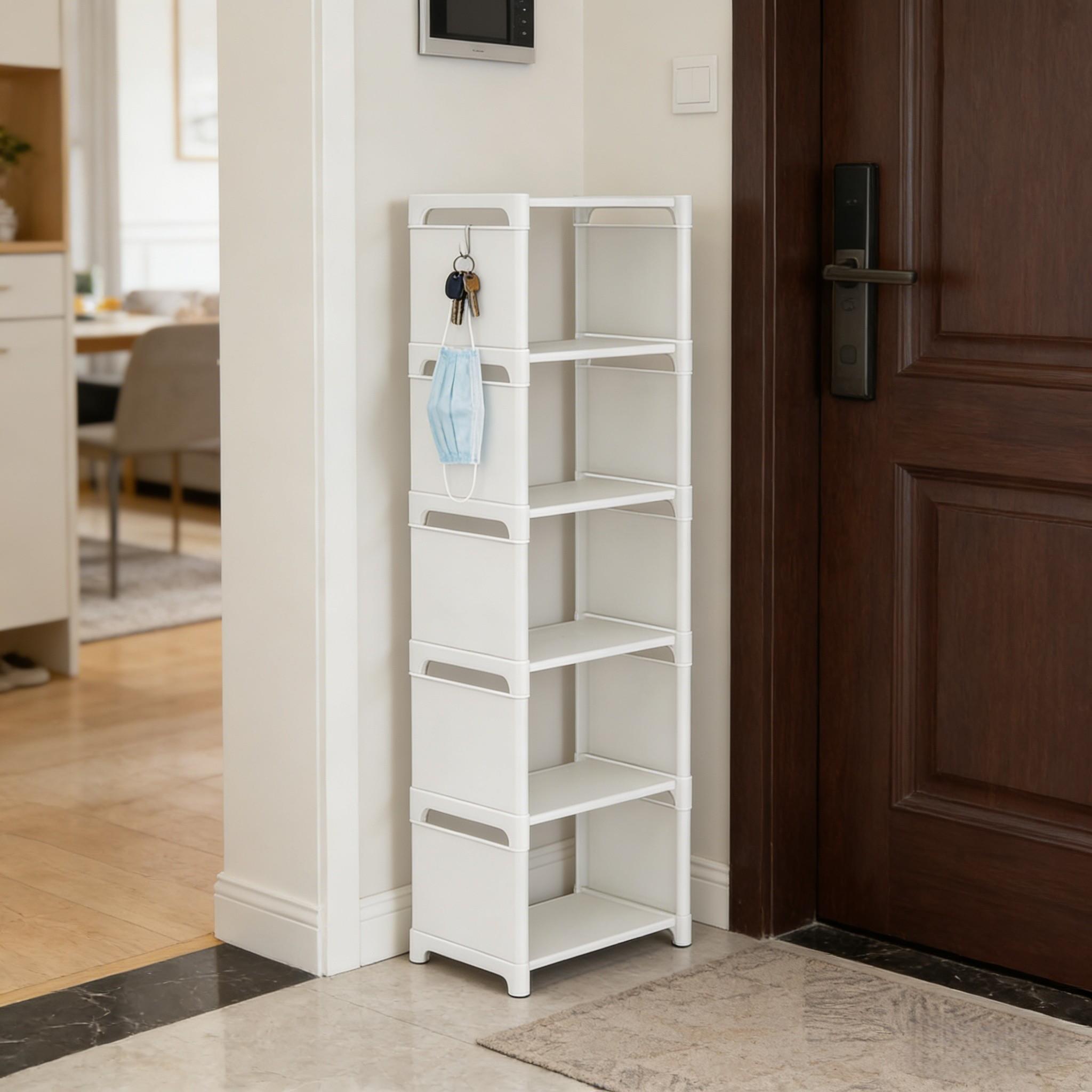 Adjustable 6-Tier Shoe Rack, Simple / No-Tool Installation, Portable Entryway Storage, Durable Shoe Organizer for Dorms & Homes