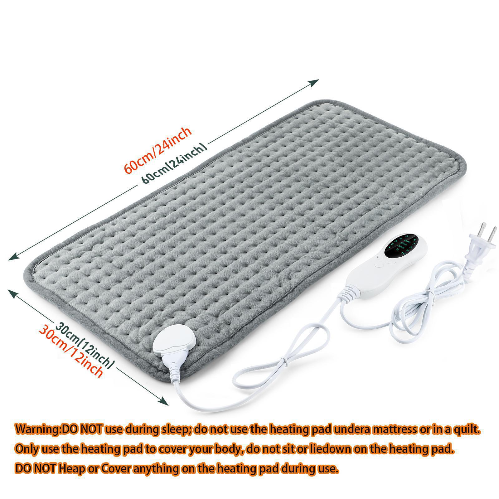 Electric Heated Pad, 10 Heat Settings & Timer,  Multifunctional Heating Cushion For Back Neck Shoulder Body Warmer, Winter Comfort Chrismas Gift