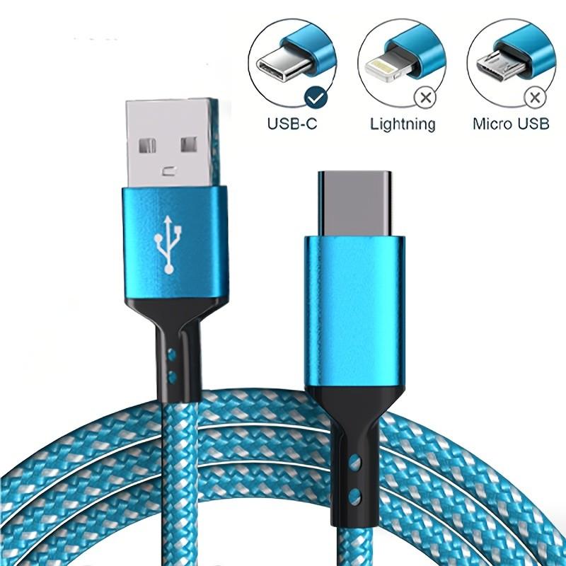 High-Speed Nylon Braided Fast Charging Cable, Smooth Glossy Surface, Multiple Colors & Sizes, Compatible with Samsung, iPhone, Xiaomi, Vivo, Oppo