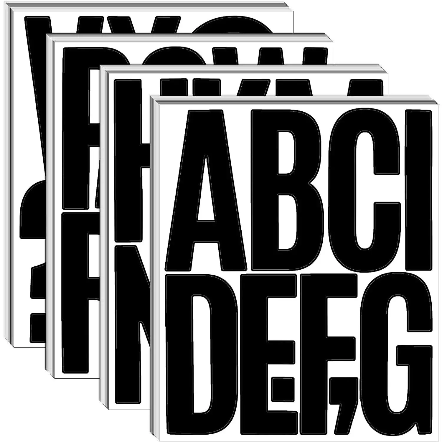 351 count 36 Sheets Letter Stickers Big Font Alphabet Letter Stickers 5 Inch Self Adhesive Letters for Bulletin Board Classroom Mailbox Door  Decor(Black)