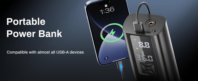 Tire Inflator Portable Air Compressor, AMPBANK AT003 Auto Air Pump for Car Tires, Tire Inflator 150PSI with 6000mAh Battery, Pressure Gauge & LED Screen, Air Compressor for Car, Motorcycle, Bike, Ball Tire Inflator Portable Air Compressor, AMPBANK AT003 Auto Air Pump for Car Tires, Tire Inflator 150PSI with 6000mAh Battery, Pressure Gauge & LED Screen, Air Compressor for Car, Motorcycle, Bike, Ball