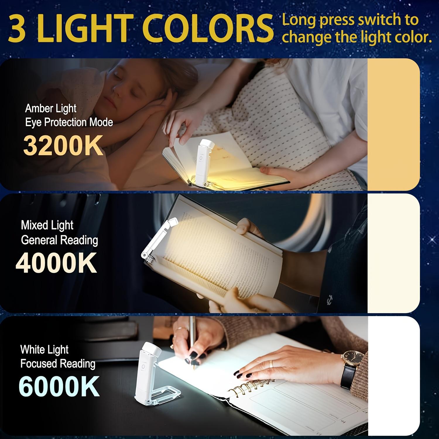 Compact USB Rechargeable Reading Light - Portable & Foldable with Eye Protection, 3 Adjustable Brightness Levels, Clip-On Book Lamp, Space-Saving Design, Ideal for Night Readers, Book Light Rechargeable