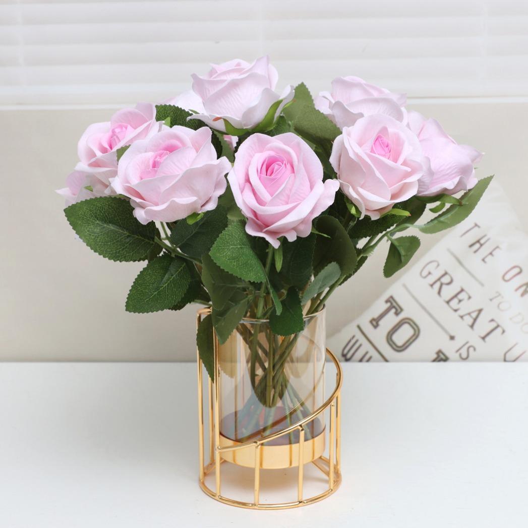 Artificial Rose Flower, 12pcs Creative Diy Spring Romantic Decorative Flower for Wedding Centerpieces Bouquet Artificial Roses Bouquet Home Decoration, Home Decor Ornaments, Spring Refresh Decor, Home Decor, Room Decor